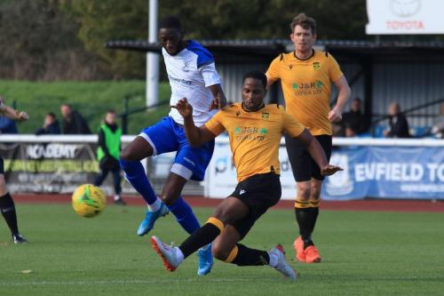 Enfields Muhammadu Faal and Cheshunts Emmanuel Udoji and Sean Cronin (R)
