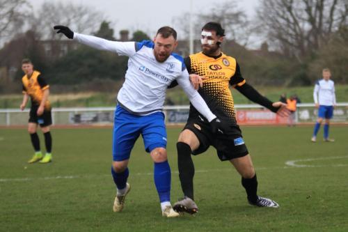 Enfields Billy Bricknell (L) and Crays Jay Leader