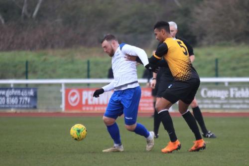 Enfields Billy Bricknell (L) and Crays Mitchell Nelson