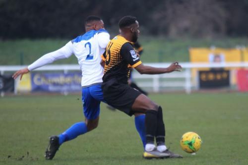 Enfields Jon Muleba (L) and Crays Rhys Murrell-Williamson