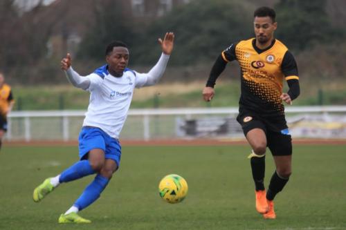 Enfields Ken Charles (L) and Crays Mitchell Nelson