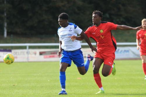 Enfields Charles Brown (L) and Mersthams Sinnkaye Christie