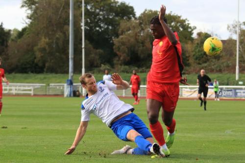 Enfields Sam Hatton (L) and Mersthams Sinnkaye Christie