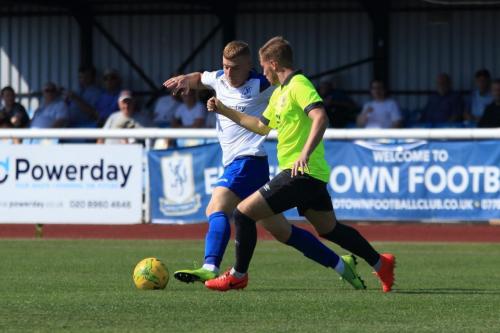 Enfields Sam Bantick (L) and Potters Bars Keegan Cole