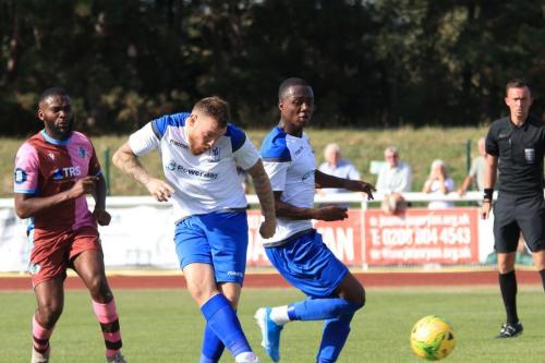 After his penalty has been saved, Billy Bricknell sees his follow-up also saved