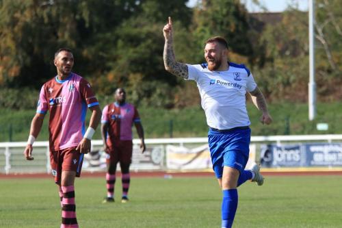 Billy Bricknell celebrates his goal