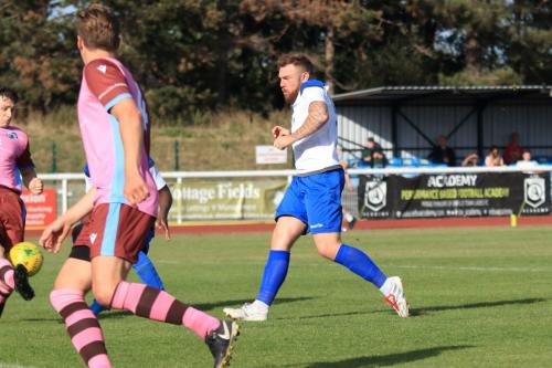 Casuals Jack Tucker blocks a shot from Billy Bricknell