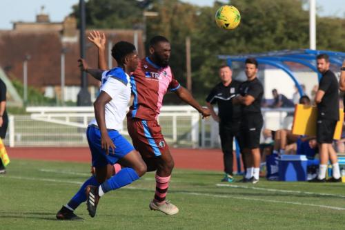 Enfields Charles Brown (L) and Casuals Juevan Spencer