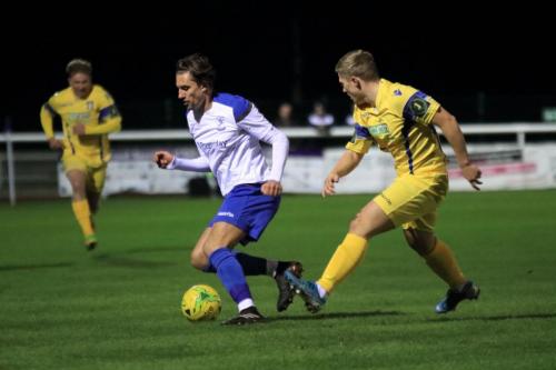 Enfields Sam Youngs (L) and Stortfords Alfie Masonx