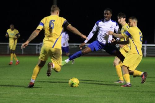Stortfords Ryan Henshaw (6) clears from Ken Charles