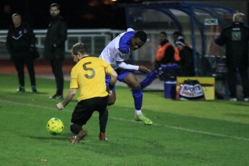 Broadfields Liam OKeefe (L) and Enfields Ken Charles