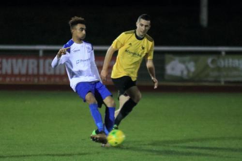 Enfields Dante McIntosh (L) and Broadfields Radu Stafanoaica