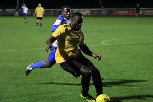 Enfields Gideon Nsiah (rear) and Broadfields Rex Kimona