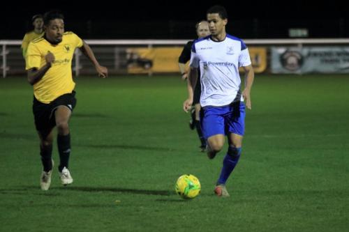 Enfields Kyle Lynch (R) and Broadfields Jordan Goode-Keeley