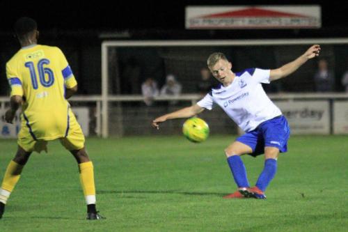 Enfields Joe Payne (R) and Stortfords Yasseir Nazor