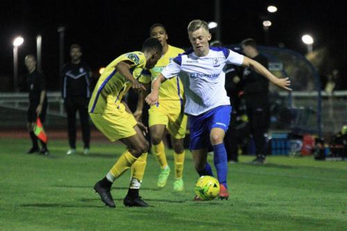 Enfields Joe Payne and Stortfords Yasseir Nazor (L) and Johnville Renee