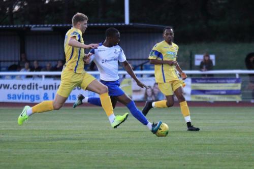 Ken Charles scores his second, and Enfields fourth, goal