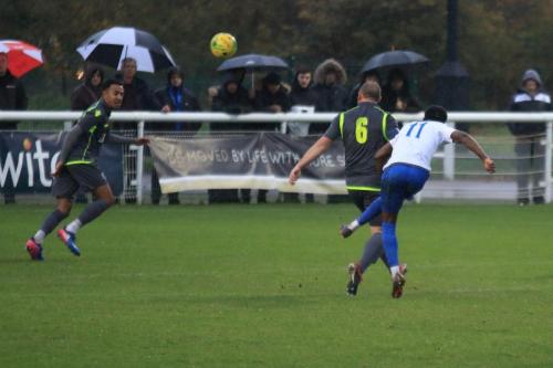 Enfields Samson Esan (11) shoots high and wide