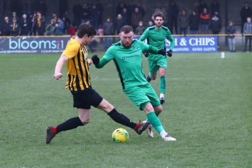 Folkestone's Matt Newman (L) and Enfield's Billy Bricknell