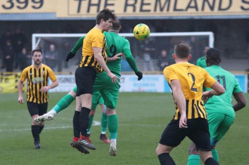 Folkestone's Matt Newman challenges Billy Bricknell