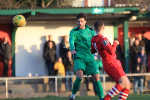 Enfields Josh Urquhart (L) and Hornchurchs Jordan Clark