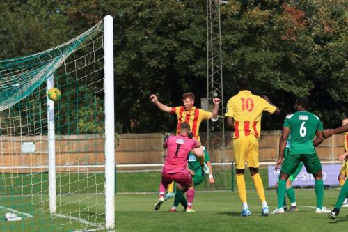 Marc Weatherstone heads Enfields equalising goal