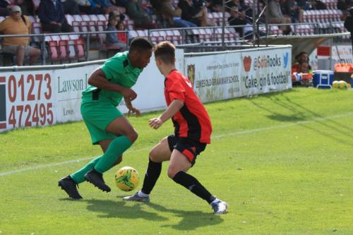 Enfields Jon Muleba (L) and Lewes Stefan Ilic