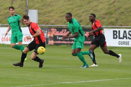 Lewes Stacey Freeman (2nd L) and Michael Dome-Bemwin and Enfields Ken Charles and James Potton (L)