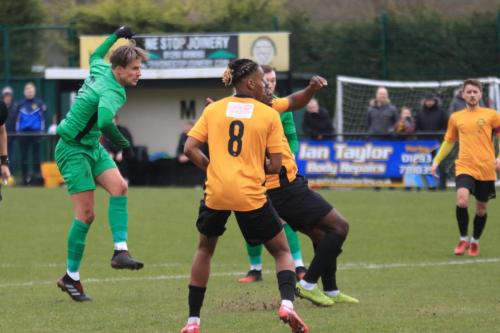 Sam Youngs (L) puts Enfield 2-0 ahead