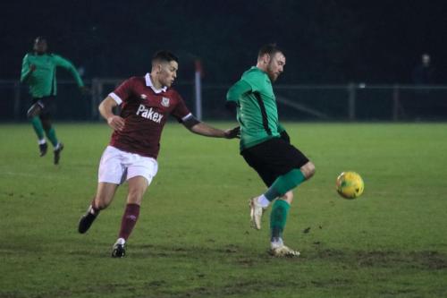 Enfields Billy Bricknell (R) and Potters Bars Will Wambeek