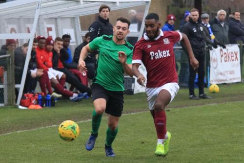 Enfields Lyle Della-Verde (L) and Potters Bars Dwight Pascal