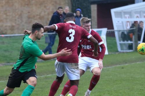 Enfields Lyle Della-Verde and Potters Bars Dwight Pascal (3) and Keagan Cole