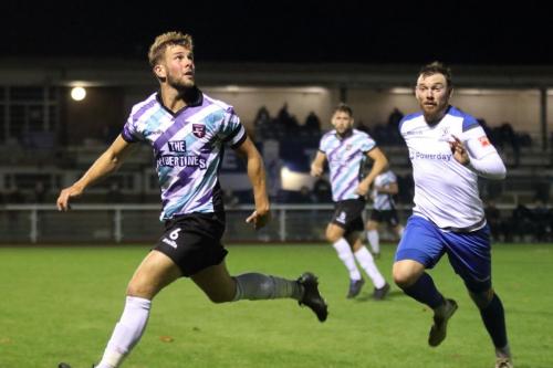 Margate's Ben Swift (L) and Enfield's Billy Bricknell