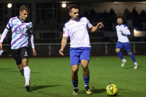 Margate's Jack Richard's (L) and Enfield's Lyle Della-Verde