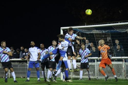Margate's Jay Porter (3rd R) challenges Josh Urquhart
