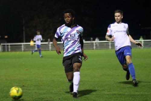 Margate's Richard Afrane-Kesey (L) and Enfield's Lee Chappell