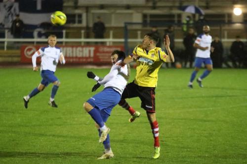 Enfield's Billy Bricknell and Kingstonian's Simon Cooper (R)