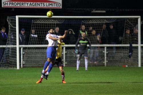 Jared Small wins a header