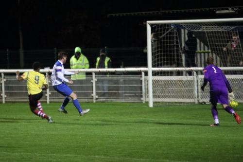 Kingstonian's Corie Andrews opens the scoring