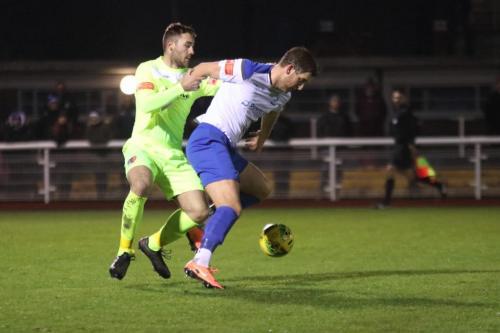 Maldon's Joseph Turpin (L) and Enfield's Adam Cunnington