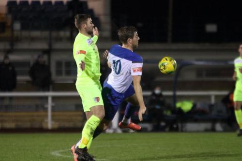 Maldon's Joseph Turpin (L) and Enfield's Adam Cunnington