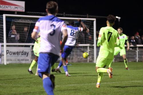 Enfield's Percy Kiangebeni (8) shoots