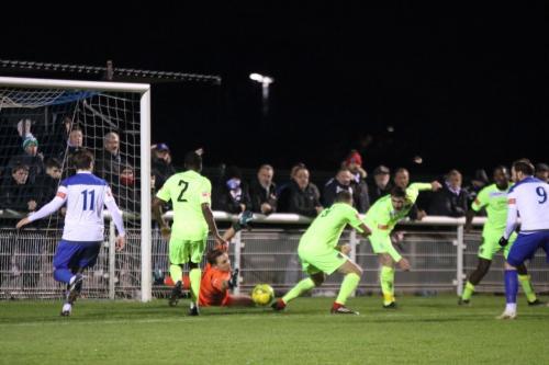 Maldon keeper Ben McNamara saves