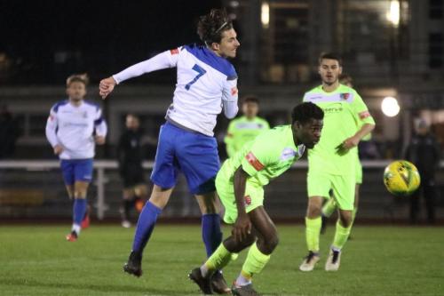 Enfield's Sam Youngs (7) and Maldon's Makhosini Khanye