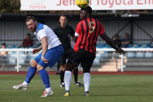 Billy Bricknell (Enfield, L) and Christian Frimpong (Lewes)