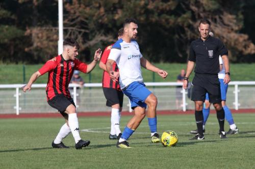 Lewes' Brad Santos (L) and Enfield's Lyle Della-Verde