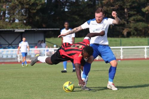 Lewes' Christian Frimpong (L) and Enfield's Billy Bricknell