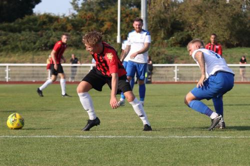 Lewes' Tegan Freeman (L) and Enfield's Ryan Blackman