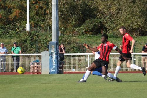 Ryan Blackman (white shirt) puts Enfield 3-1 up