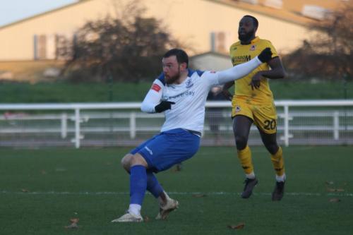 Enfield's Billy Bricknell (L) and Ramsgate's Jerald Aboagye
